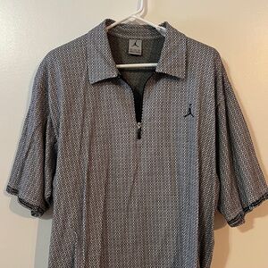 Vintage Nike Air Jordan Polo Shirt. XXL Gray Zipper